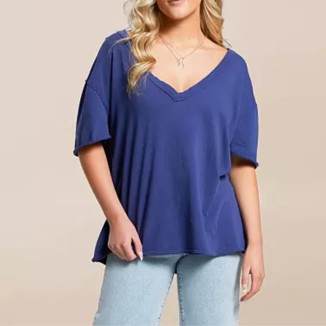 TEE | NINA V-NECK-Top-FREE PEOPLE-Coriander
