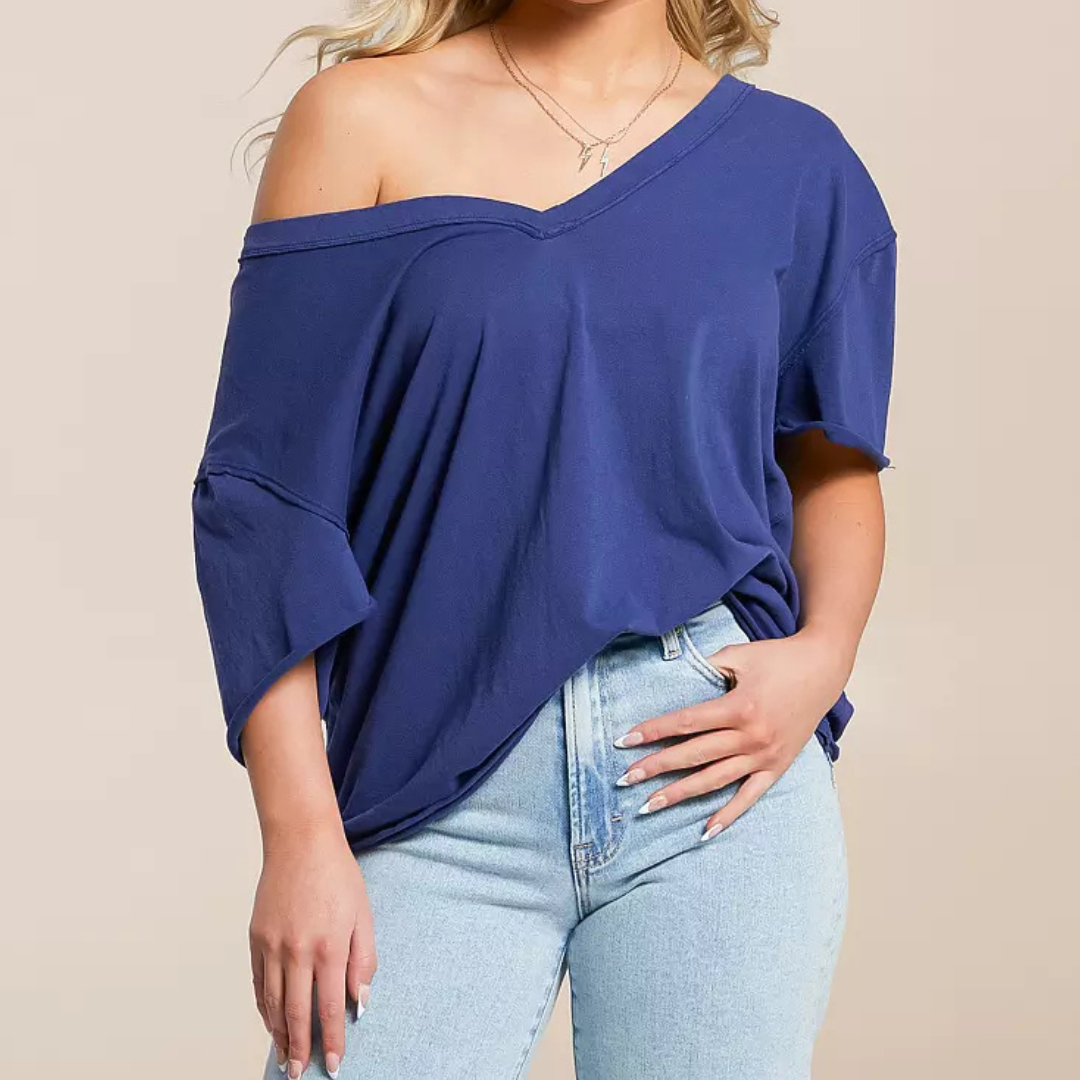 TEE | NINA V-NECK-Top-FREE PEOPLE-Coriander