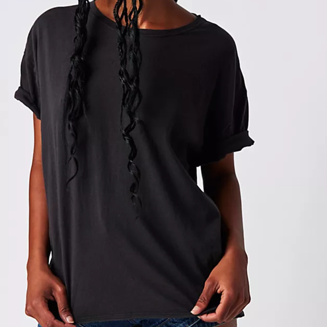 TEE | NINA V-NECK-Top-FREE PEOPLE-XSMALL-BLACK-Coriander