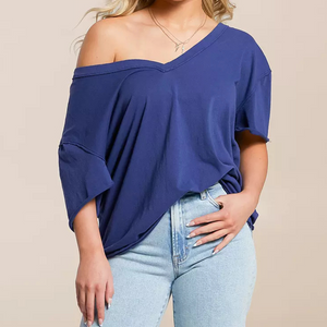 TEE | NINA V-NECK-Top-FREE PEOPLE-XSMALL-INDIGO PURA-Coriander