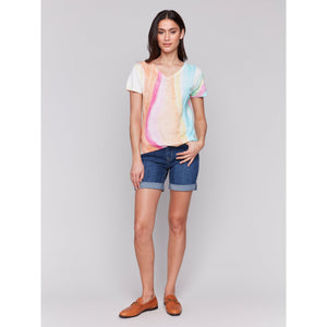 TEE | RAINBOW CREW NECK-Tops-CHARLIE B-Coriander