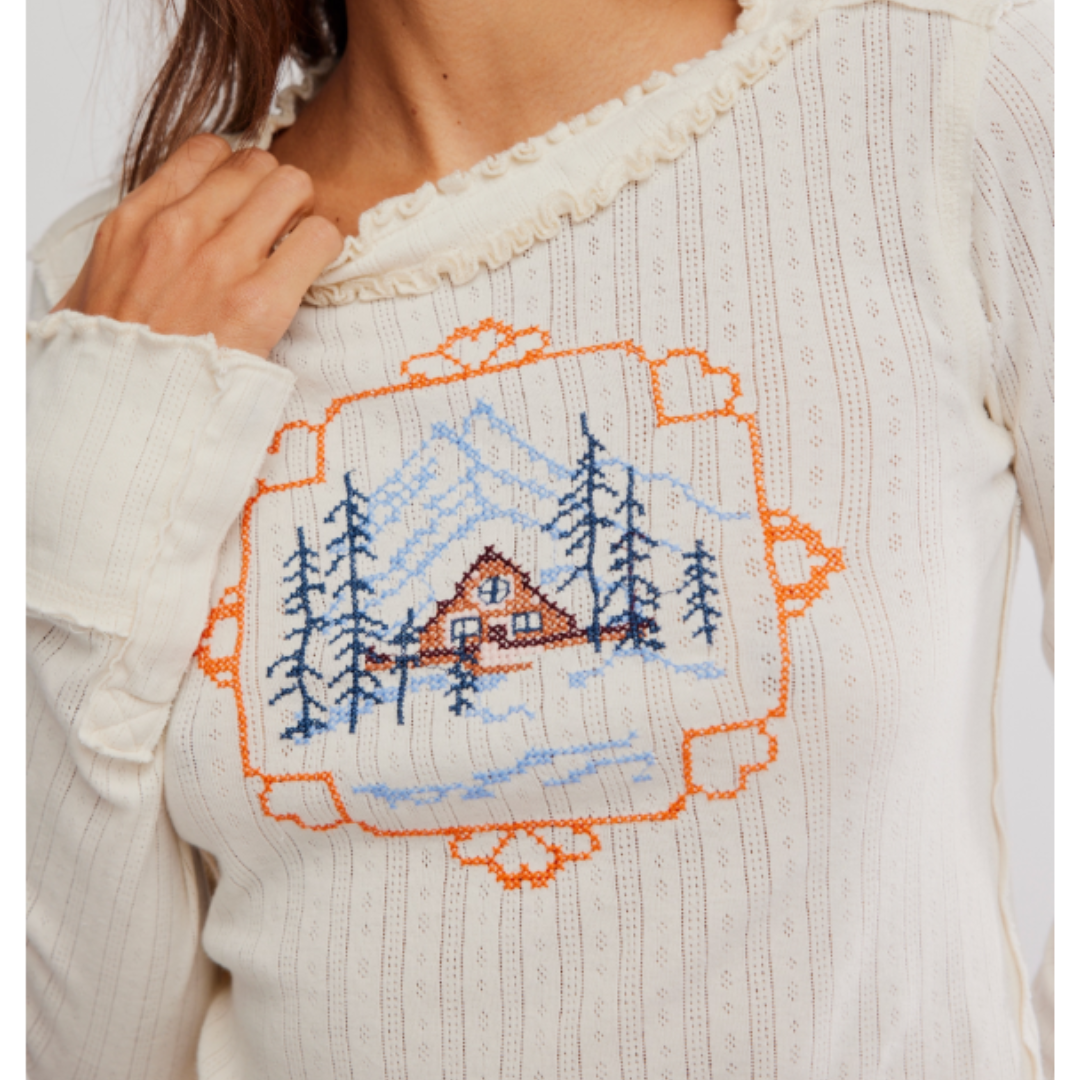 TEE | THROUGH THE WOODS-Tops-FREE PEOPLE-LARGE-FRAME COMBO-Coriander