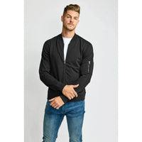 TERRY BOMBER JACKET-Sweaters & Jackets-EASY MONDAYS-MEDIUM-Black-Coriander