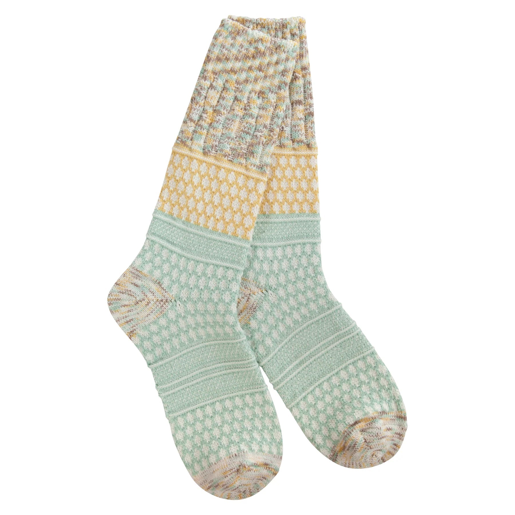 TEXTURE GALLERY WOMEN'S CREW SOCKS-Socks-WORLD'S SOFTEST-FROSTY-Coriander