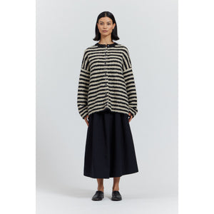 TEXTURED STRIPE CARIDGAN-Jackets & Sweaters-THERE-ELSEWHERE-Coriander