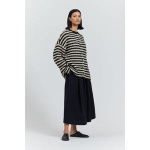 TEXTURED STRIPE CARIDGAN-Jackets & Sweaters-THERE-ELSEWHERE-Coriander