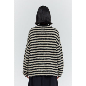 TEXTURED STRIPE CARIDGAN-Jackets & Sweaters-THERE-ELSEWHERE-Coriander