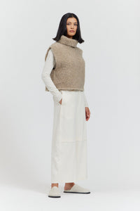 TEXTURED TURTLENECK SHELL-Shirts & Tops-THERE-ELSEWHERE-Coriander