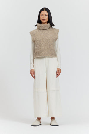 TEXTURED TURTLENECK SHELL-Shirts & Tops-THERE-ELSEWHERE-Coriander