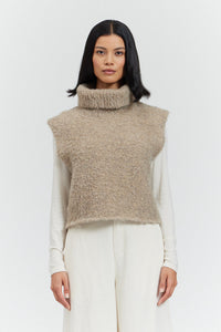 TEXTURED TURTLENECK SHELL-Shirts & Tops-THERE-ELSEWHERE-SMALL-NATURAL-Coriander