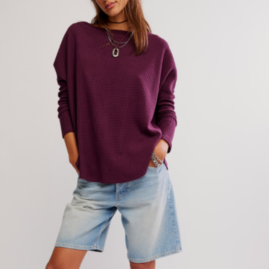 THERMAL L/S TOP | LATTE BLUES-Tops-FREE PEOPLE-Coriander