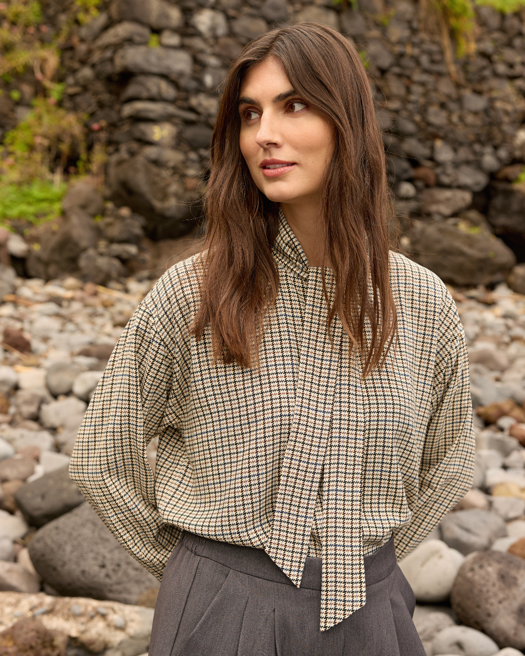 TIE-NECK BLOUSE | HALIA: TEMPEST