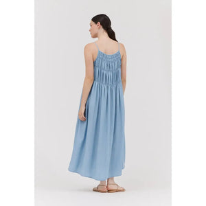 TIER DRESS | CHAMBRAY SMOCK-Dress-GRADE AND GATHER-Coriander