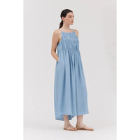 TIER DRESS | CHAMBRAY SMOCK-Dress-GRADE AND GATHER-Coriander