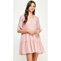 TIERED BABYDOLL DRESS-Dress-ELLISON-SMALL-BLUSH-Coriander