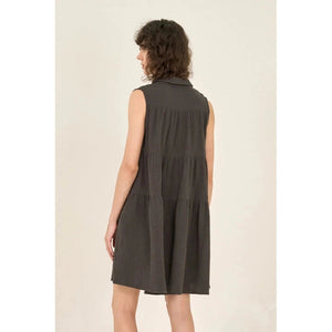 TIERED GAUZE SLEEVELESS DRESS-Dresses-GRADE AND GATHER-Coriander