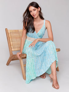 TIERED MAXI DRESS | FRONT TIE-Dress-CHARLIE B-Coriander