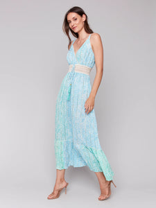 TIERED MAXI DRESS | FRONT TIE-Dress-CHARLIE B-Coriander