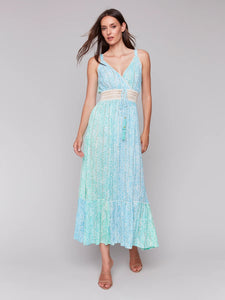 TIERED MAXI DRESS | FRONT TIE-Dress-CHARLIE B-MEDIUM-LAGOON-Coriander