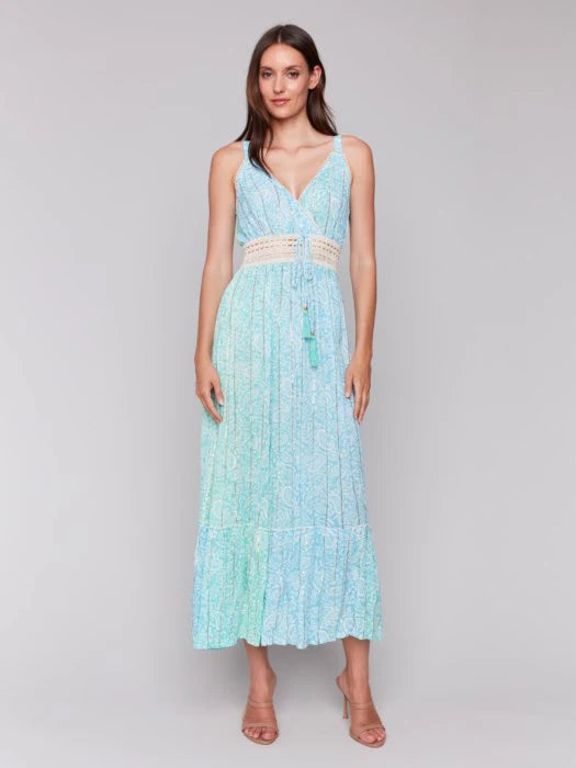 TIERED MAXI DRESS WITH TIE-Dress-CHARLIE B-Coriander