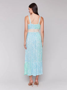 TIERED MAXI DRESS WITH TIE-Dress-CHARLIE B-Coriander