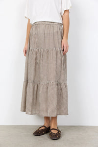 TIERED SKIRT | CANELITA: ROCKY ROAD-Bottoms-SOYACONCEPT-Coriander