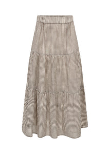 TIERED SKIRT | CANELITA: ROCKY ROAD-Bottoms-SOYACONCEPT-Coriander