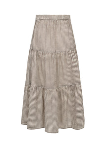 TIERED SKIRT | CANELITA: ROCKY ROAD-Bottoms-SOYACONCEPT-Coriander