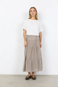 TIERED SKIRT | CANELITA: ROCKY ROAD-Bottoms-SOYACONCEPT-SMALL-ROCKY ROAD-Coriander
