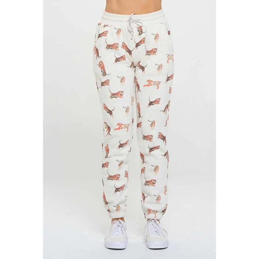 TIGER PRINT SWEATPANTS-Bottoms-SM WARDROBE-Coriander