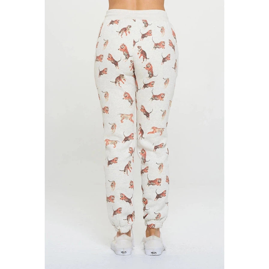 TIGER PRINT SWEATPANTS-Bottoms-SM WARDROBE-Coriander