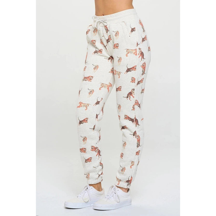 White Leopard Print Flare Pants - Zesty Swimwear