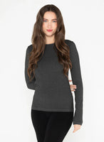 TOP | BAMBOO L/S CREW NECK-Basics-CEST MOI-ONE-HEATHER BLACK-Coriander