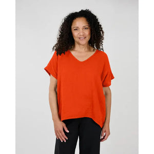 TOP | CONNIE-Top-SHANNON PASSERO STORE-SMALL-MED-SUNSET CORAL-Coriander