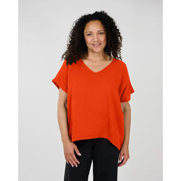 TOP | CONNIE-Top-SHANNON PASSERO STORE-SMALL-MED-SUNSET CORAL-Coriander
