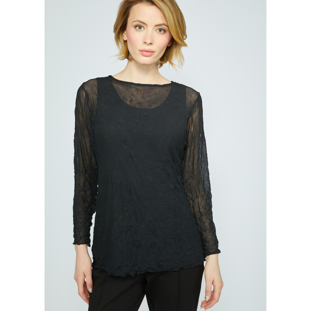 TOP | CRINKLE LAYERING-Tops-OLIVIA-SMALL-BLACK-Coriander