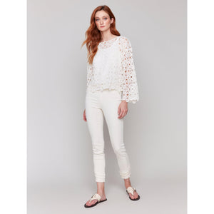 TOP | CROCHET BOAT NECK-Tops-CHARLIE B-Coriander