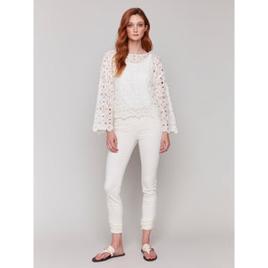 TOP | CROCHET BOAT NECK-Tops-CHARLIE B-Coriander