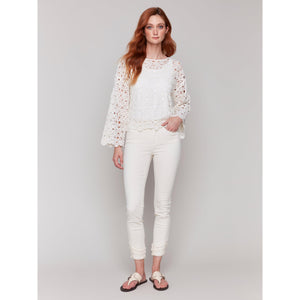 TOP | CROCHET BOAT NECK-Tops-CHARLIE B-Coriander