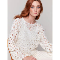 TOP | CROCHET BOAT NECK-Tops-CHARLIE B-XSMALL-SMALL-NATURAL-Coriander