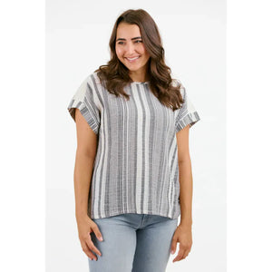 TOP | REGINA-Top-SHANNON PASSERO STORE-SMALL-MED-BLACK STRIPE MIX-Coriander