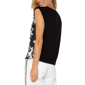 TOP | SLEEVELESS WOVEN TO KNIT-Tops-LIVERPOOL-Coriander