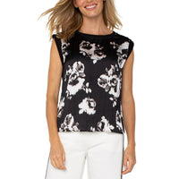 TOP | SLEEVELESS WOVEN TO KNIT-Tops-LIVERPOOL-Coriander
