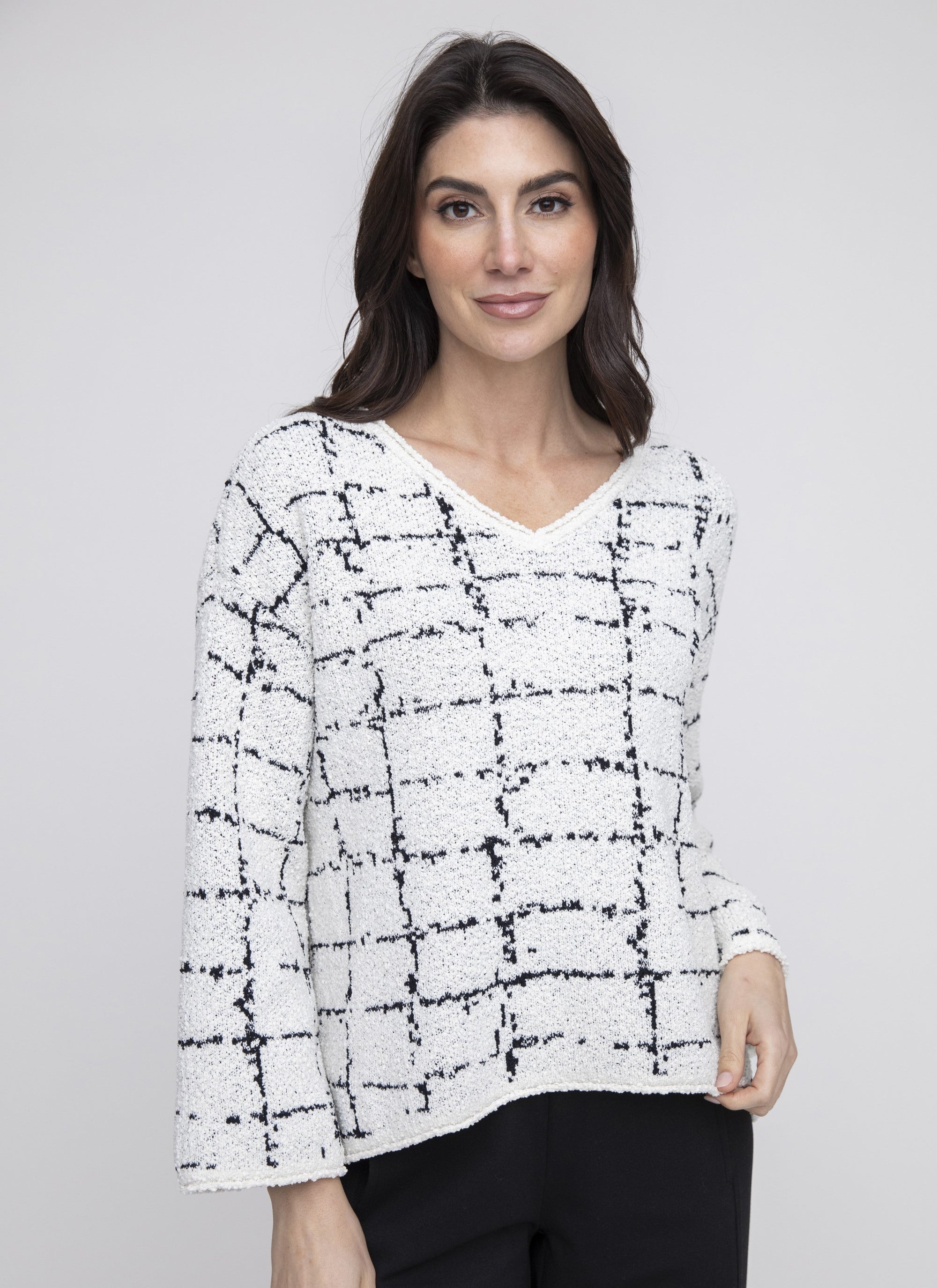 TOP | V-NECK SWING PULLOVER-Shirts & Tops-LIV BY HABITAT-XSMALL-WINTER WHITE-Coriander