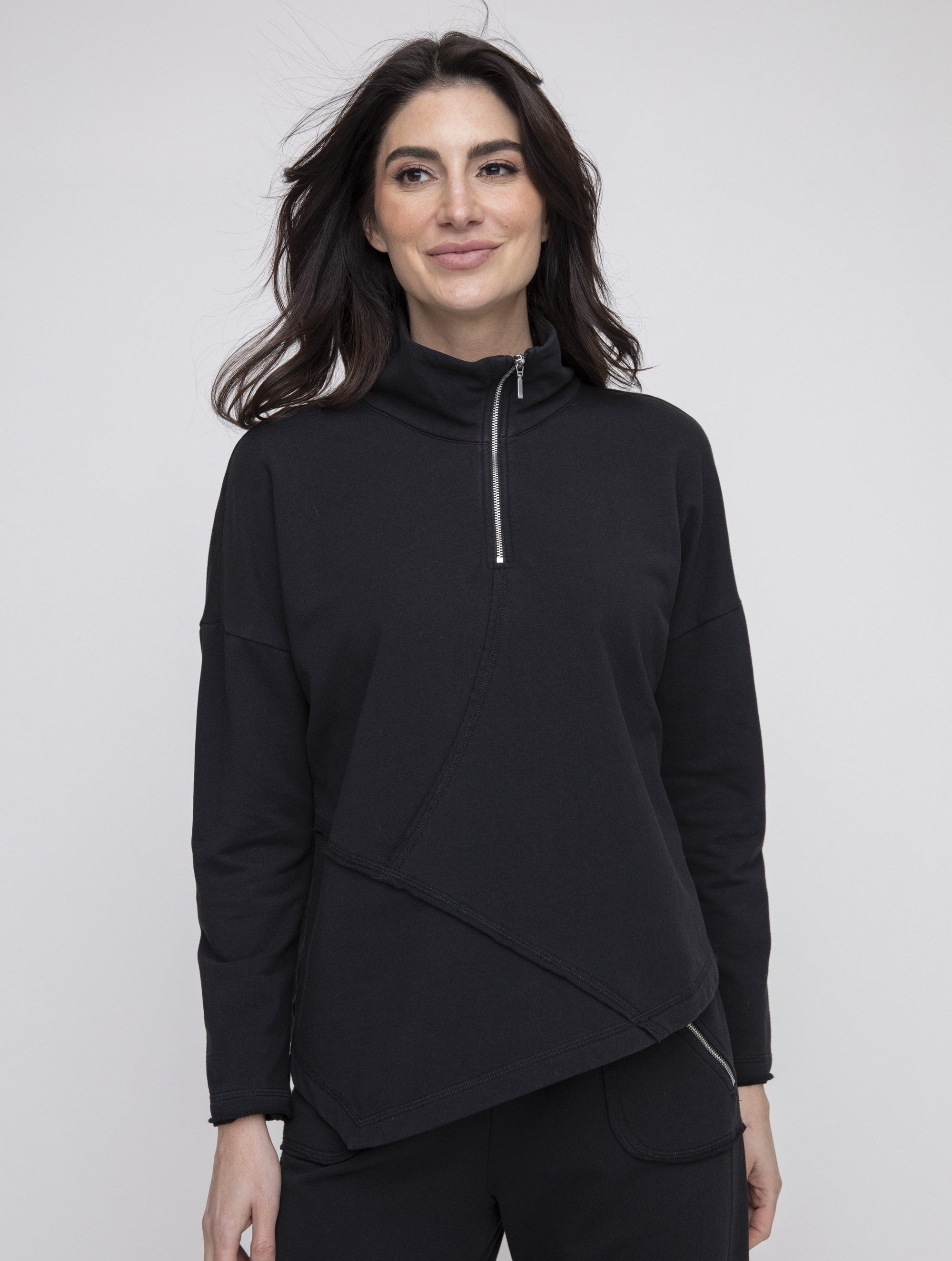 TOP | ZIP SEAM PULLOVER-Shirts & Tops-LIV BY HABITAT-Coriander