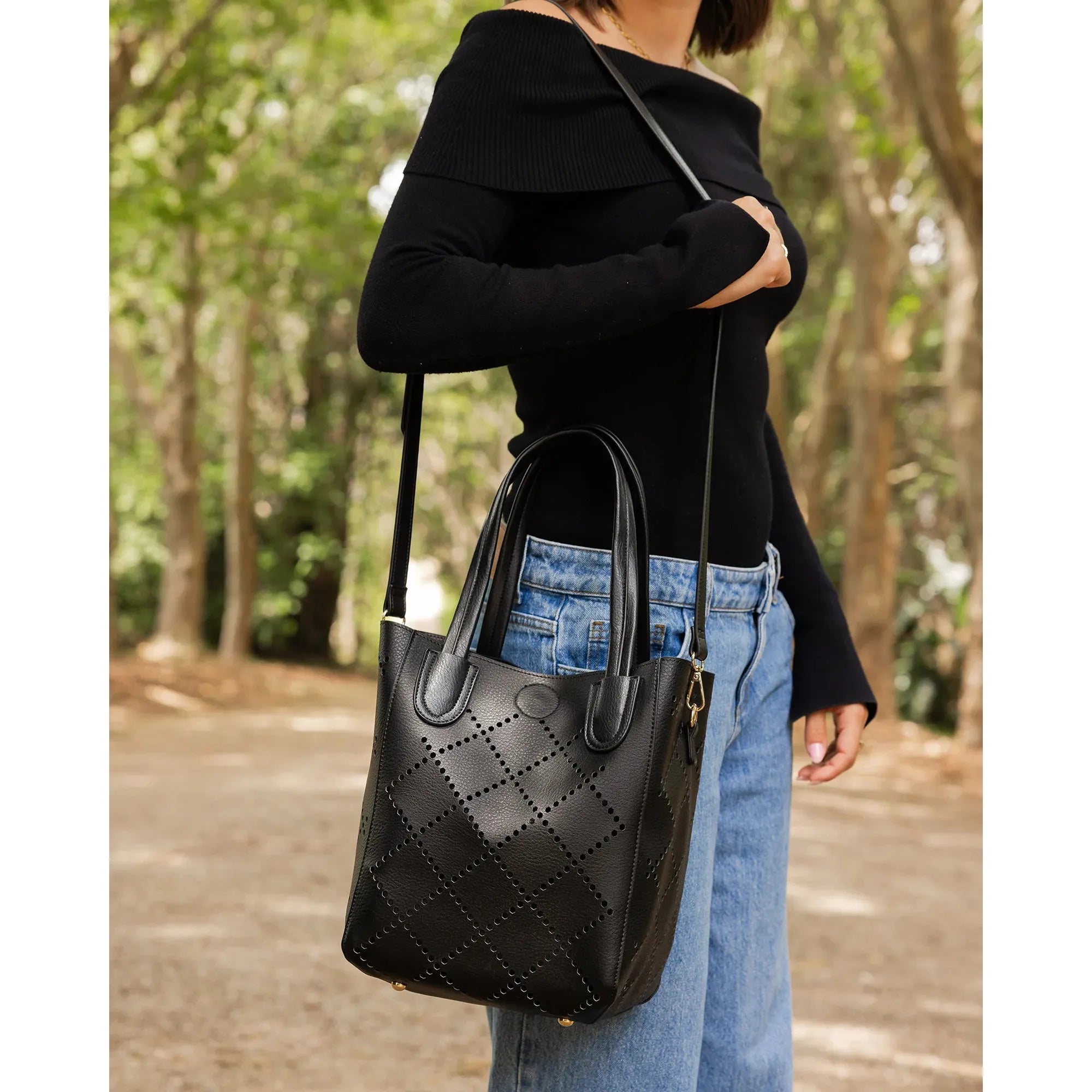 TOTE BAG | BABY BERMUDA TONE-ON-Bags & Wallets-LOUENHIDE-Coriander