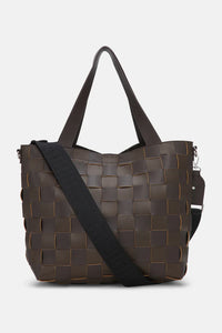 TOTE BAG | WOVEN SHOULDER-Bags & Wallets-ILSE JACOBSEN-CHOCOLATE BROWN 229-Coriander
