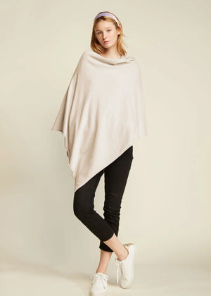 TRIANGLE PONCHO-Scarves & Wraps-LOOK BY M-ONE SIZE-CREAM-Coriander
