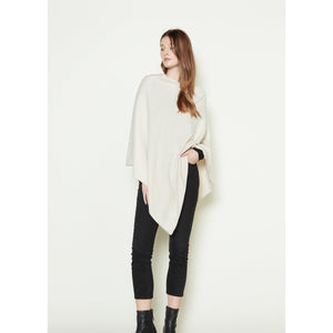 TRIANGLE PONCHO-Scarves & Wraps-LOOK BY M-ONE SIZE-IVORY-Coriander