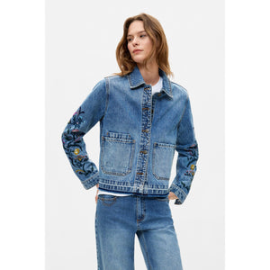 TRUCKER JACKET | DENIM EMBRIOIDERED-Uncategorised-DESIGUAL-Coriander